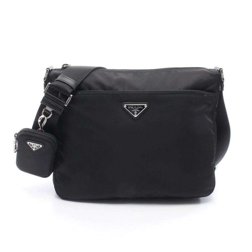 Prada VELA Shoulder Bag Leather Black